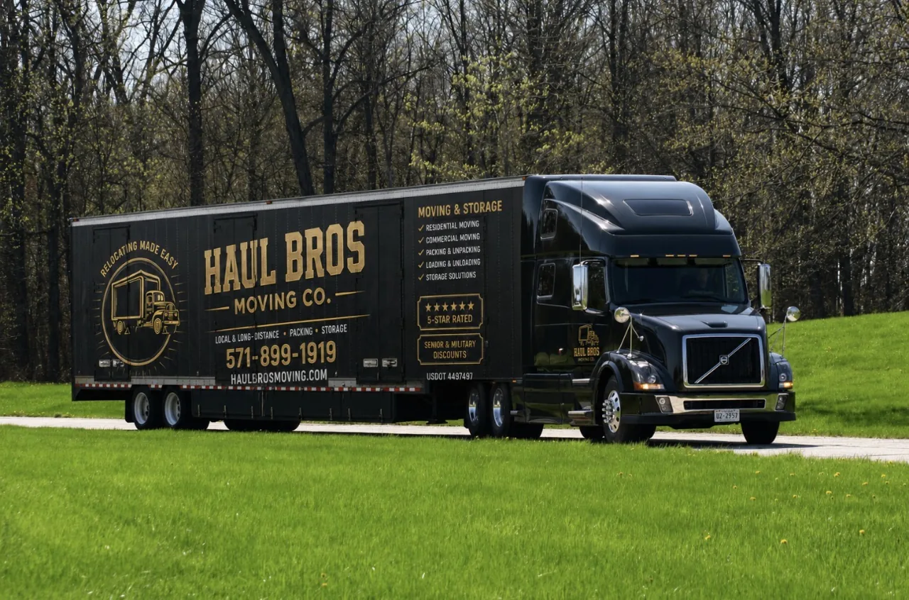 Haul Bros Moving Co. truck ready for a long-distance move from Northern Virginia